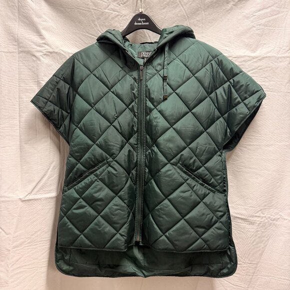 Dennis Basso Jackets & Blazers - Dennis Basso Quilted Zip Front Poncho with Hood - Evergreen Size XS